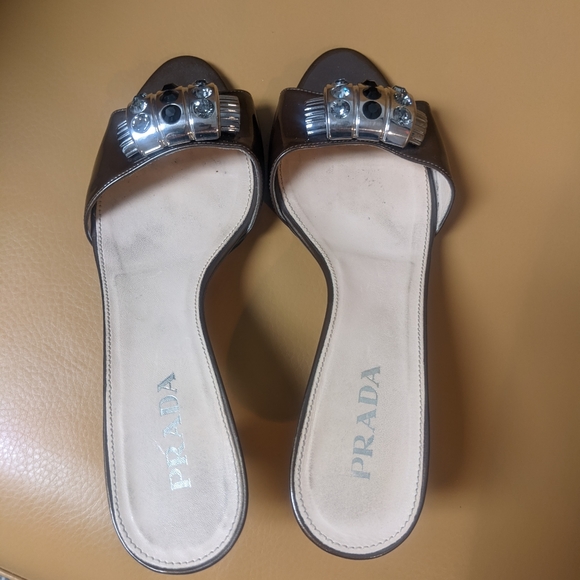 Prada slides size 36.5 with ornate jewel like detail - Picture 5 of 10